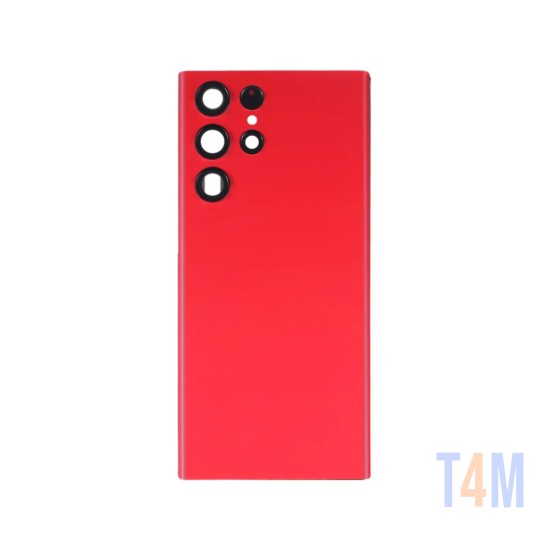 Tampa Traseira+Lente de Câmera Samsung Galaxy S22 Ultra/S908 Vermelho